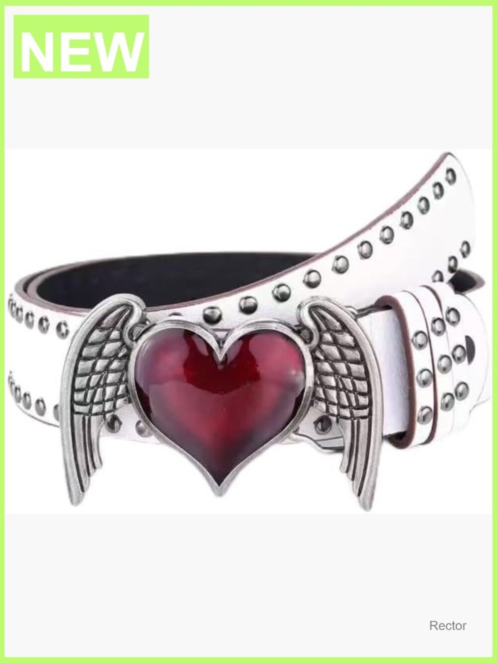 Y2k Studded Heart Pattern Belt Punk Rock Grunge Hip Hop Accessory